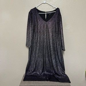 Lane Bryant, purple and silver metallic shimmer dress GUC size 22/24